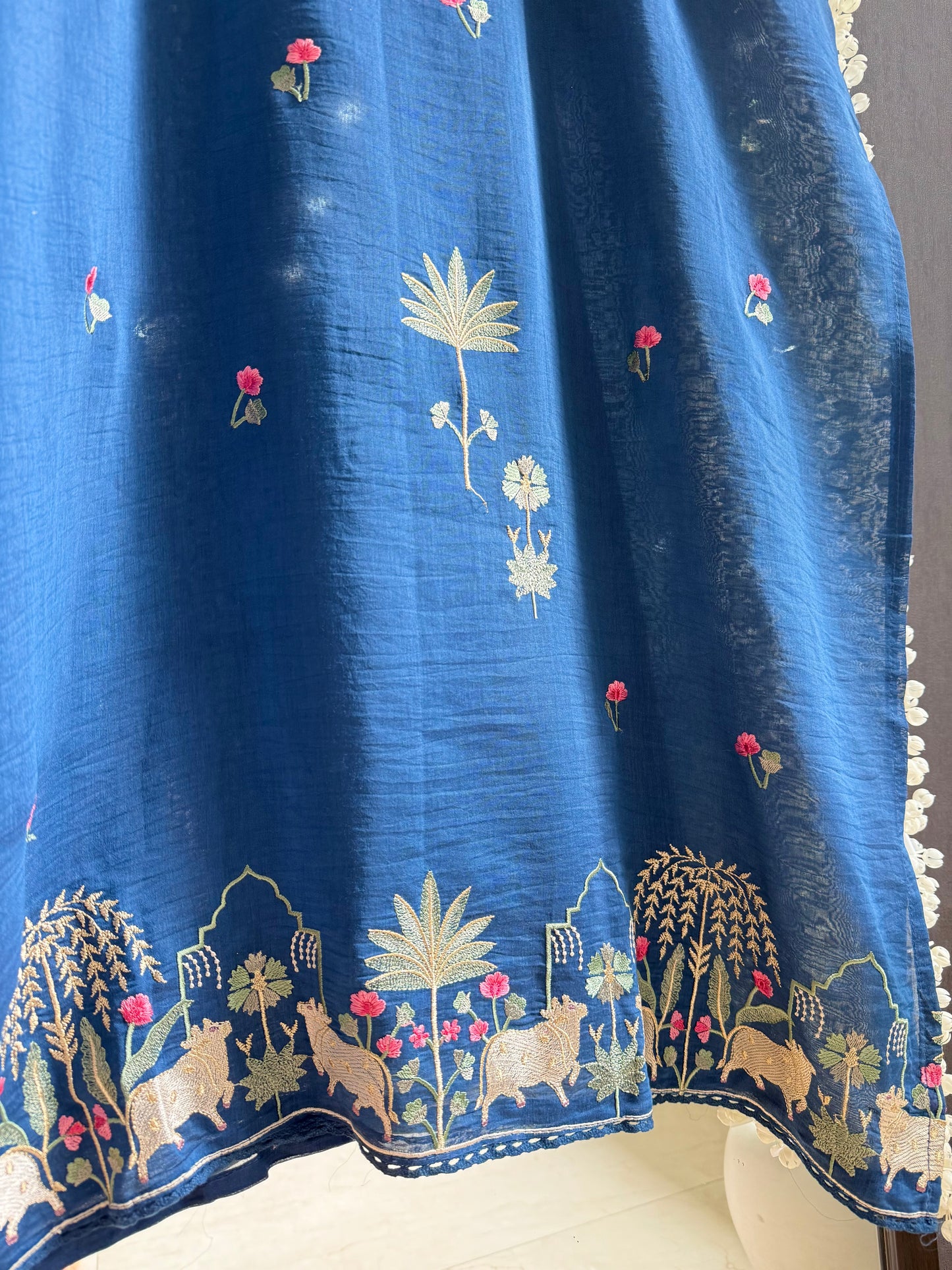 Luxurious Mul chanderi pichwai suit