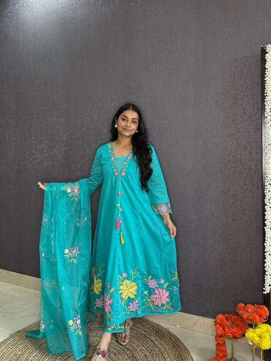 Kalidaar floral Anarkali set