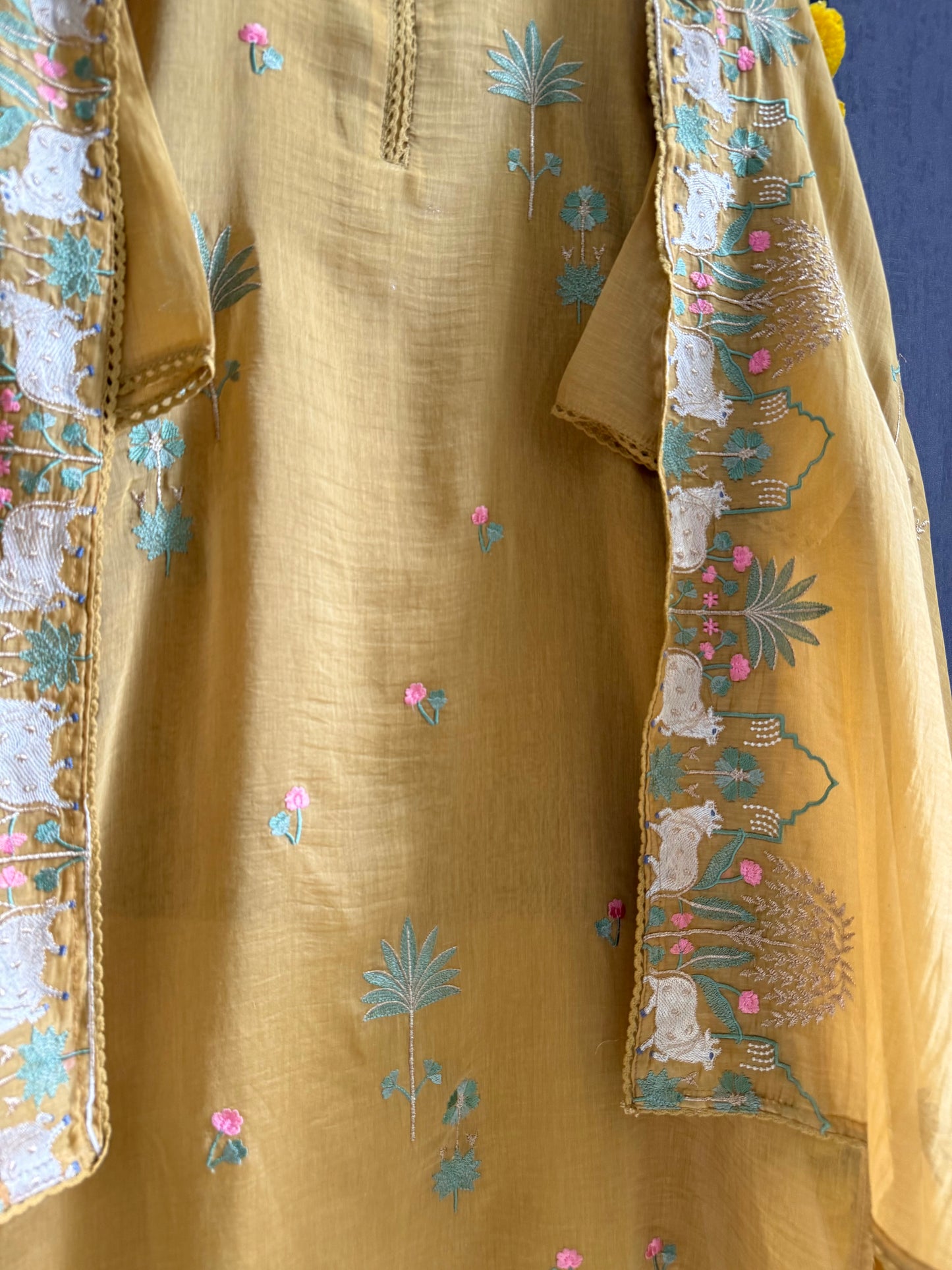Luxurious Mul chanderi pichwai suit