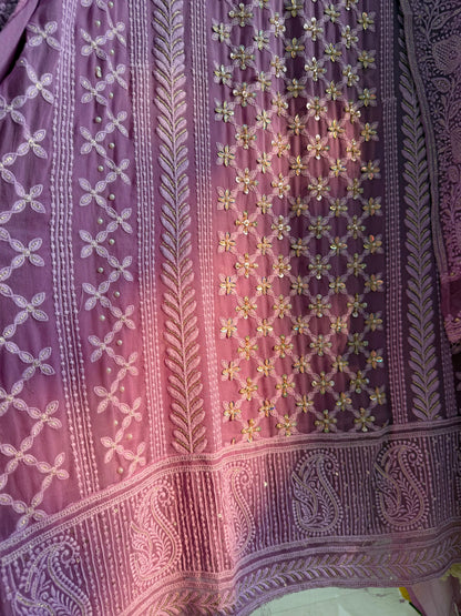 Lucknowi crystal handwork suit