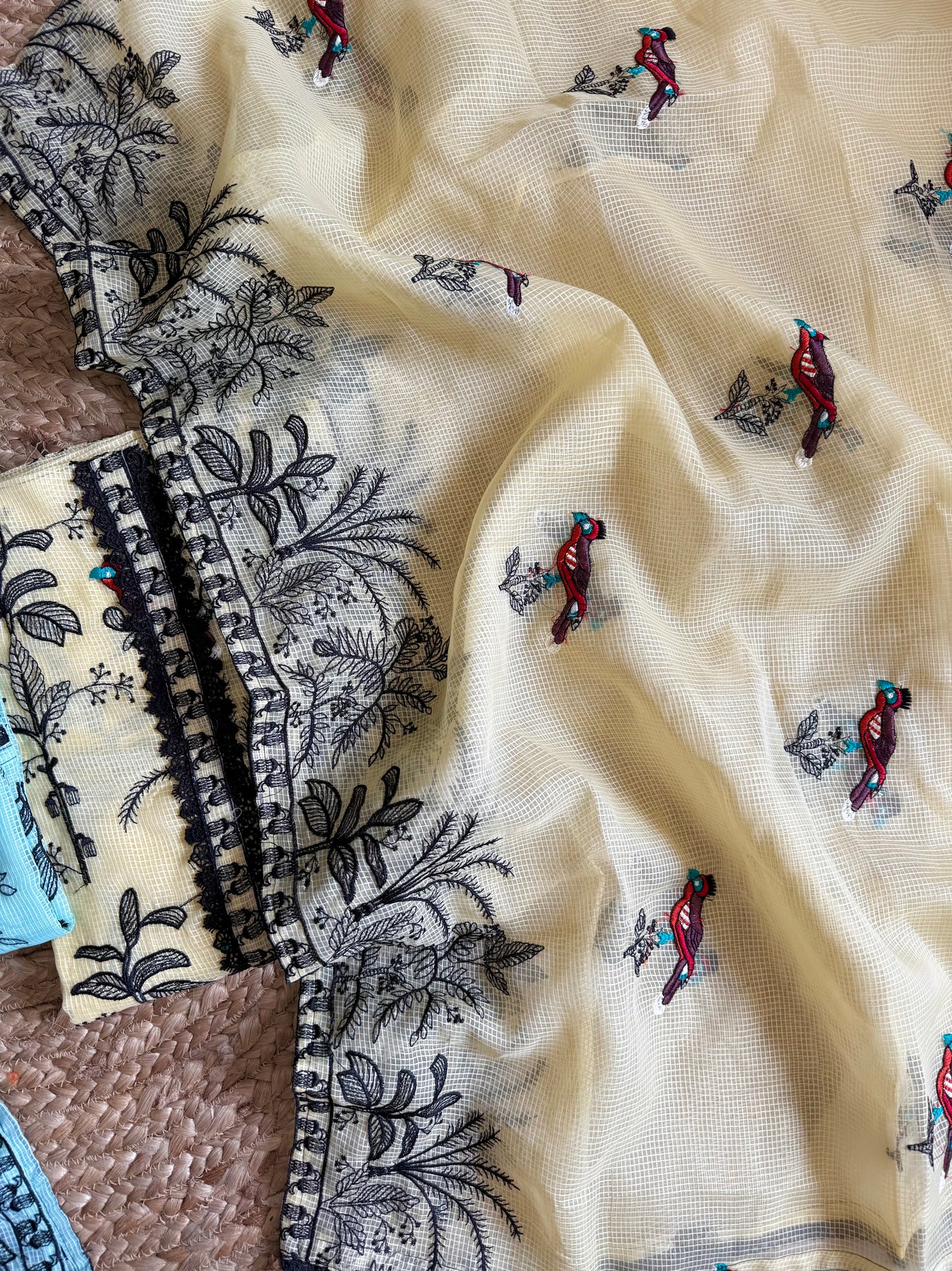 Kota doria birds embroidered suits