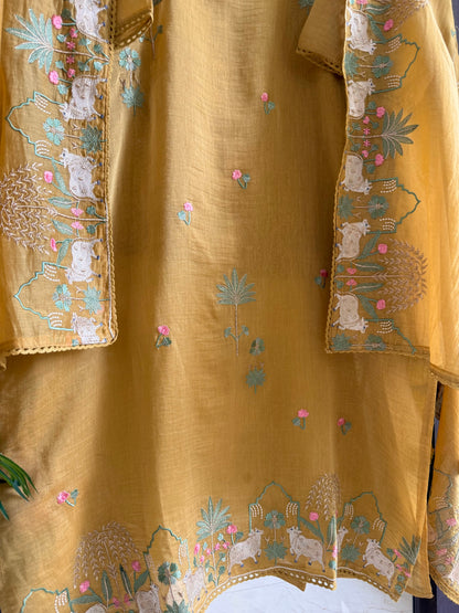 Luxurious Mul chanderi pichwai suit