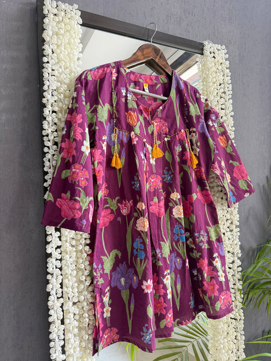 Floral Printed peplum short kurtas