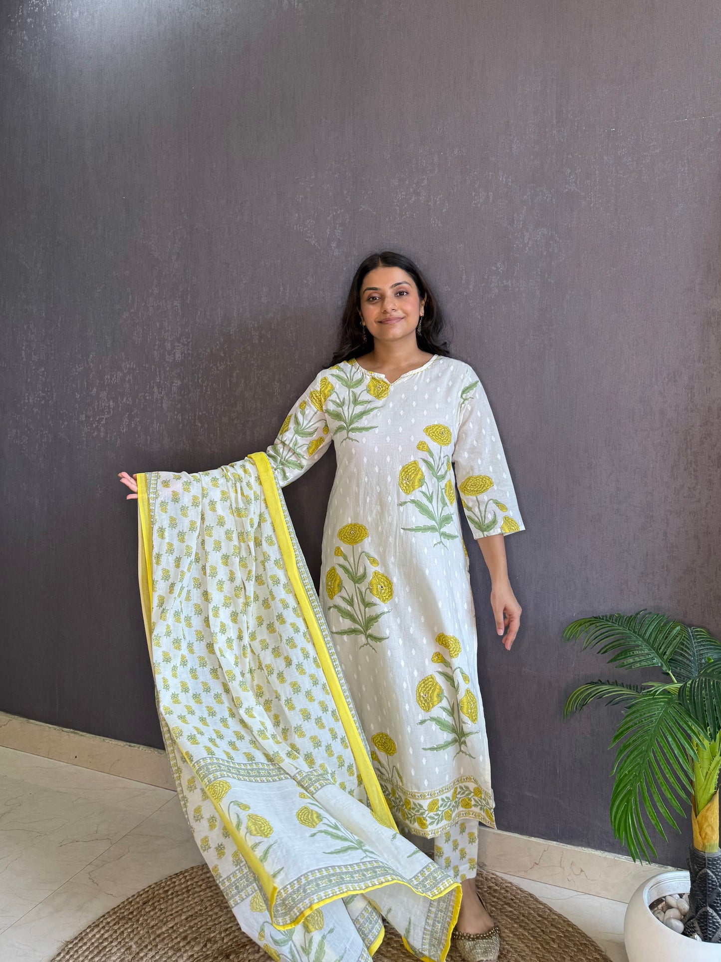 Pure cotton blockprinted kurta set