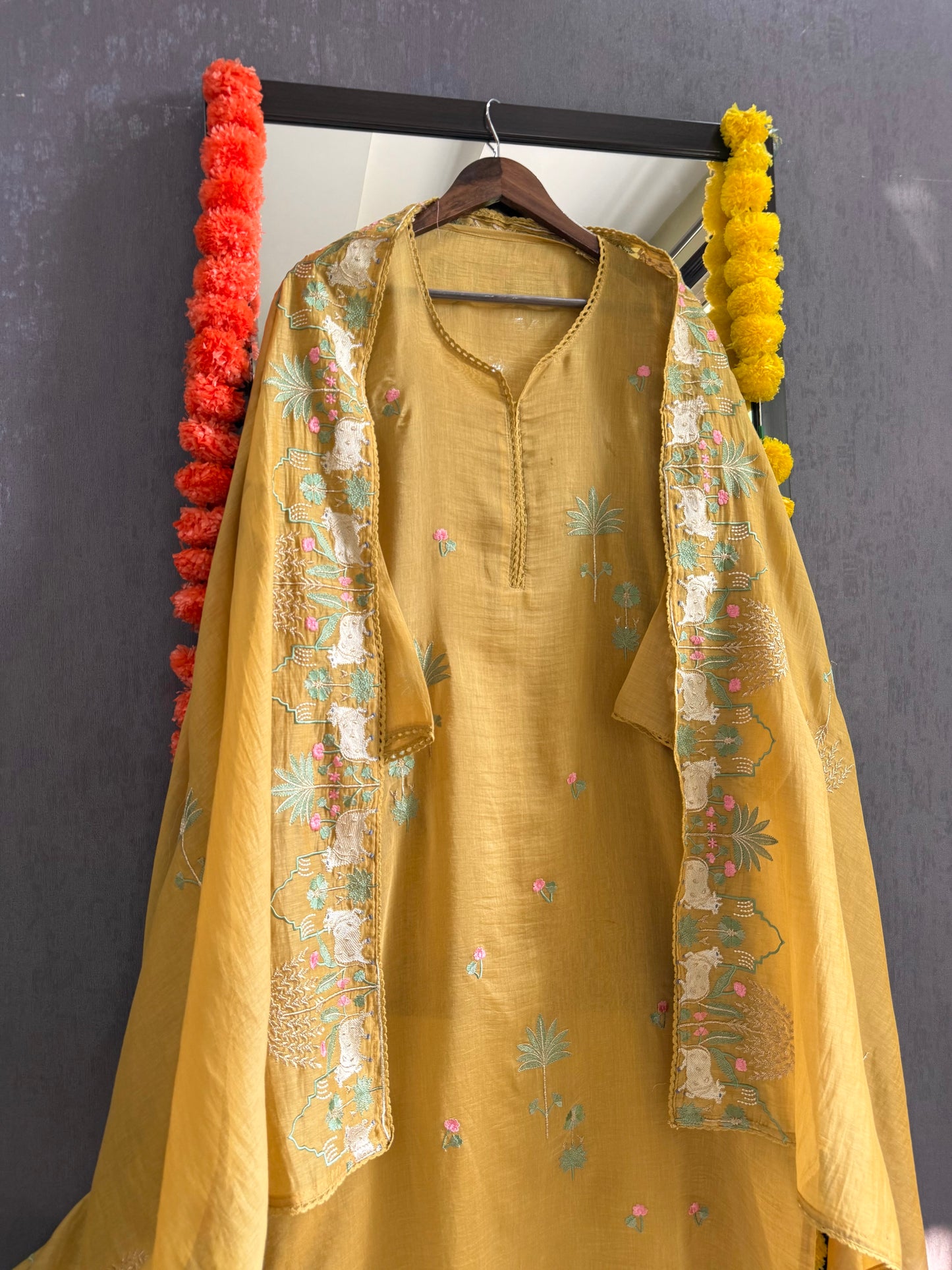 Luxurious Mul chanderi pichwai suit