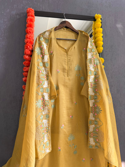 Luxurious Mul chanderi pichwai suit