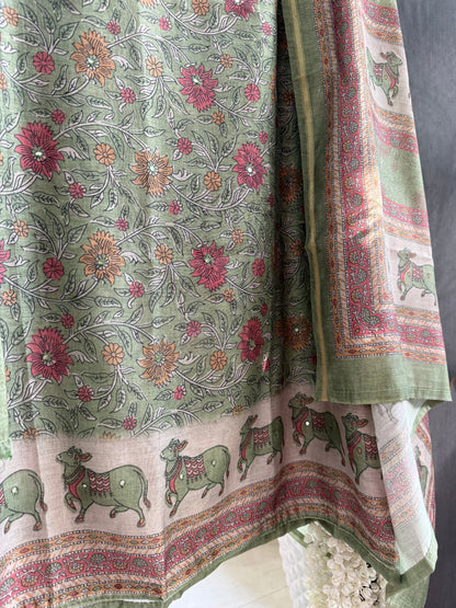 Chanderi pichwai suit