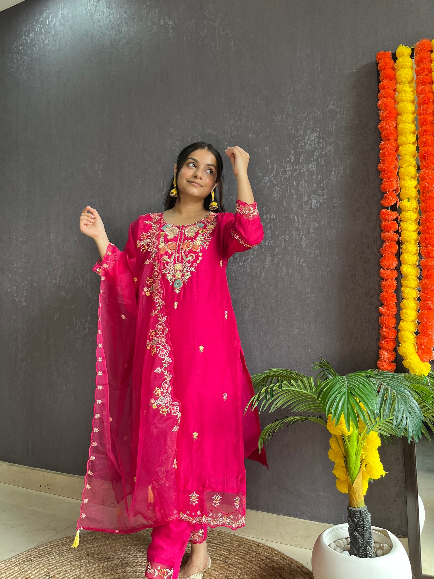 French knot silk Handwork suit set