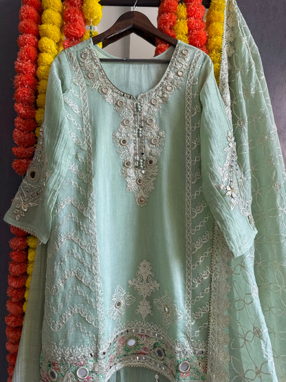 Luxurious mul cotton gotapatti sharara set