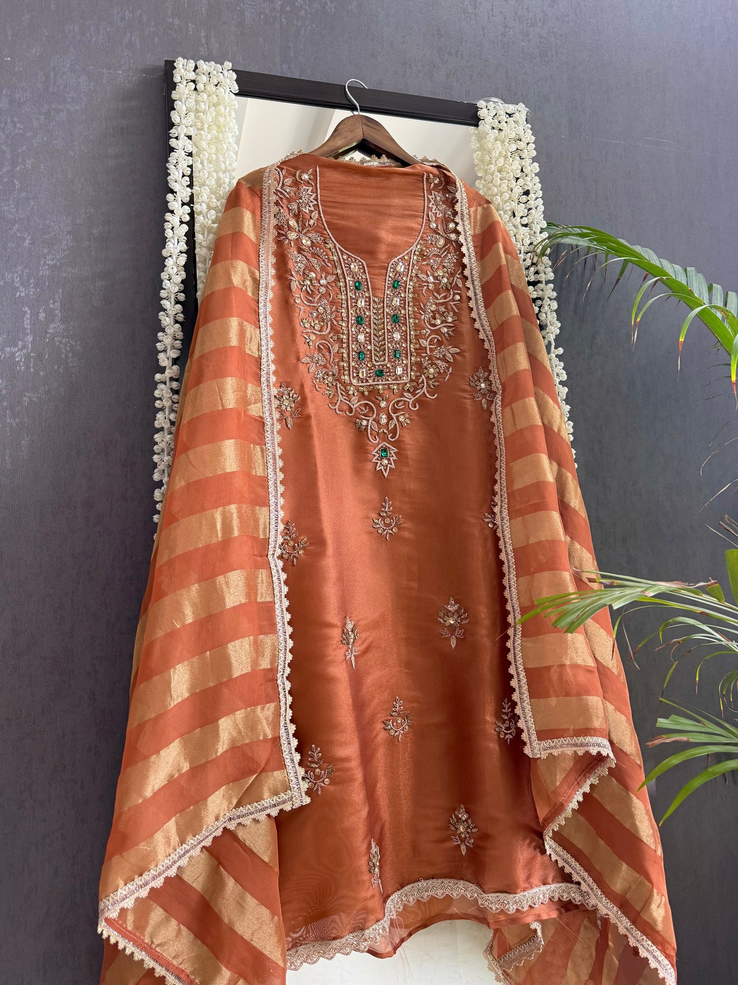 Luxurious dabka bejewelled suit