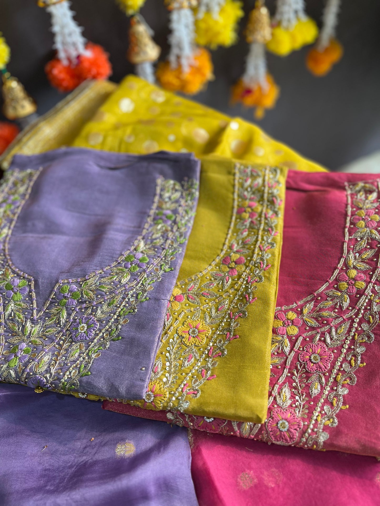 Tissue silk benarsi handwork suit