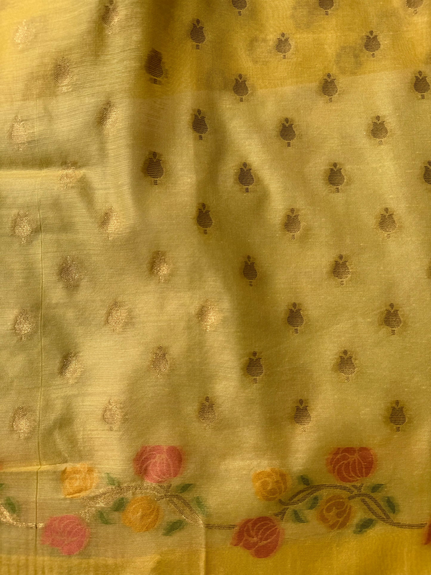 Chanderi zari meenakari rangkaat saree