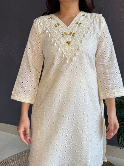 Schiffili mirror cotton Coord set