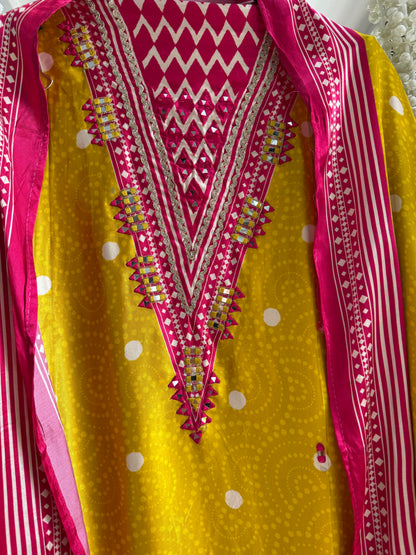 Modal silk mirror work suits