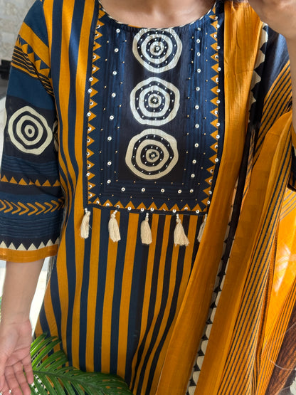 Pure cotton Ajrakh suit set