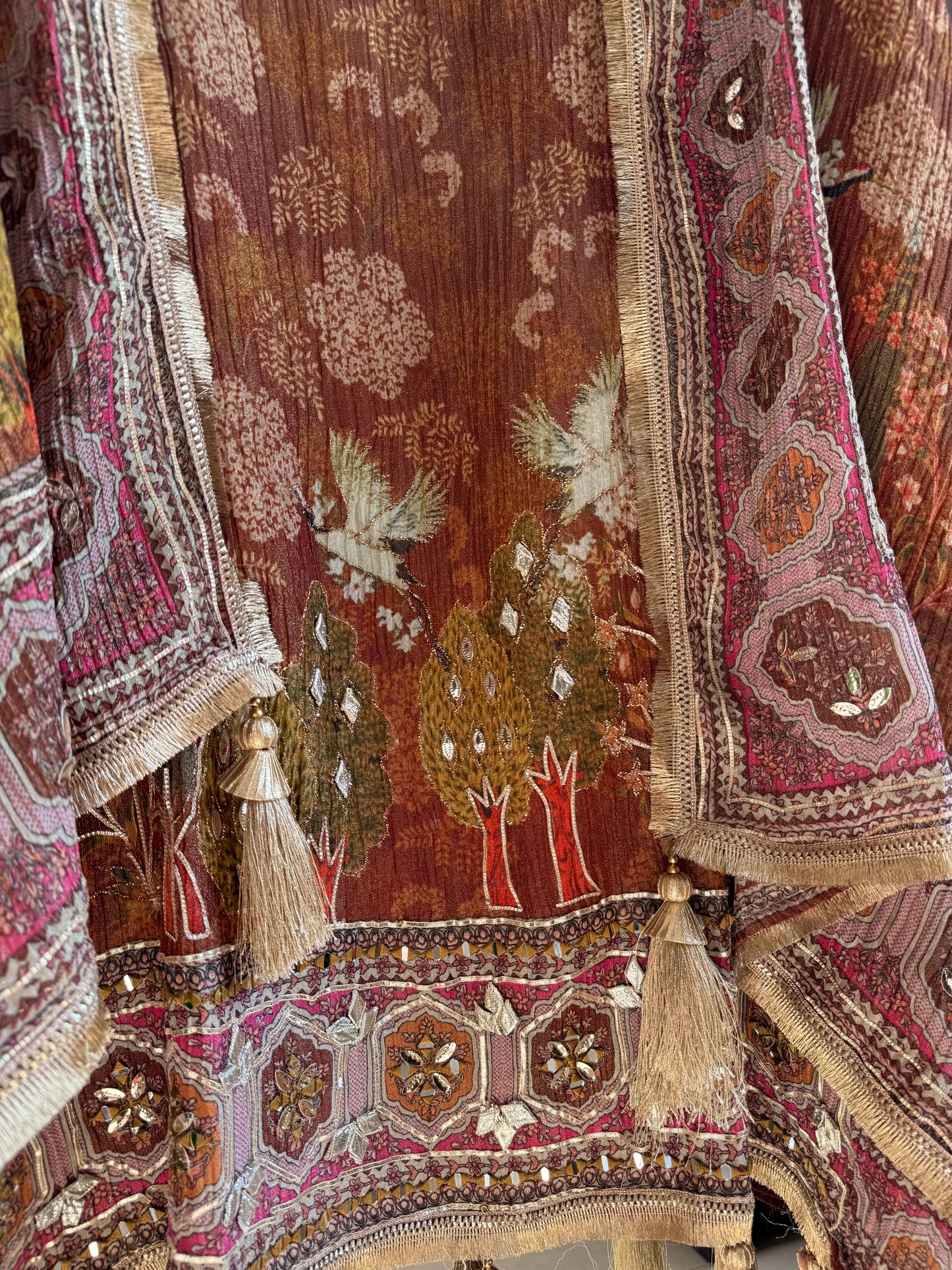 Luxurious soft Crush Tissue silk suit