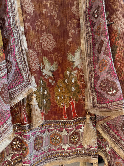 Luxurious soft Crush Tissue silk suit