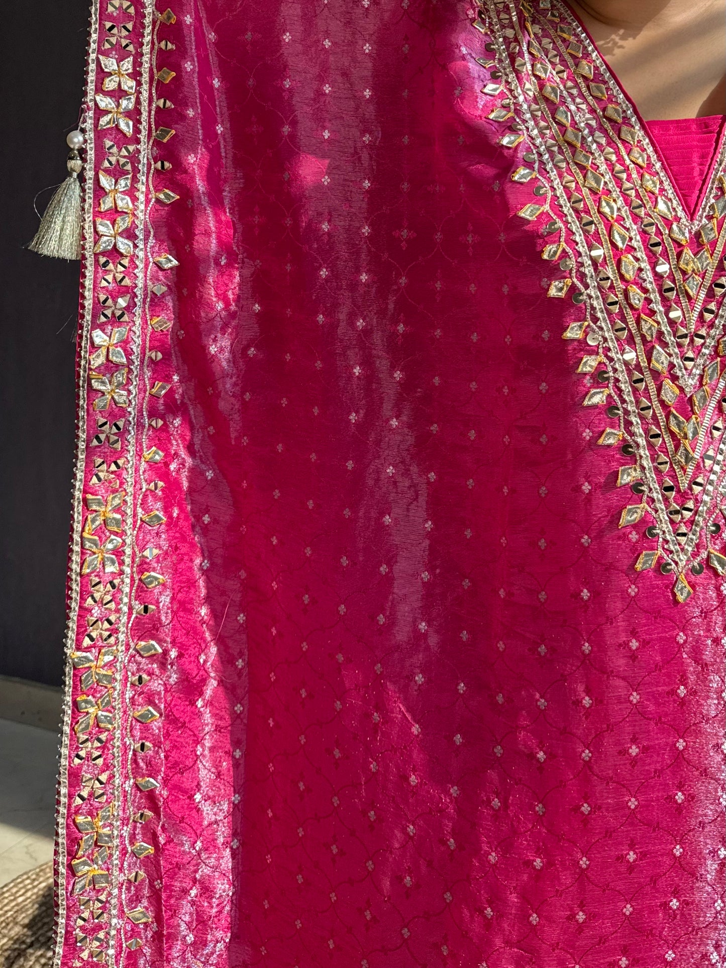 Luxurious ombré kaftan gotapatti set