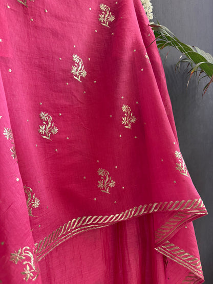 Luxurious Mul chanderi pitta work suit