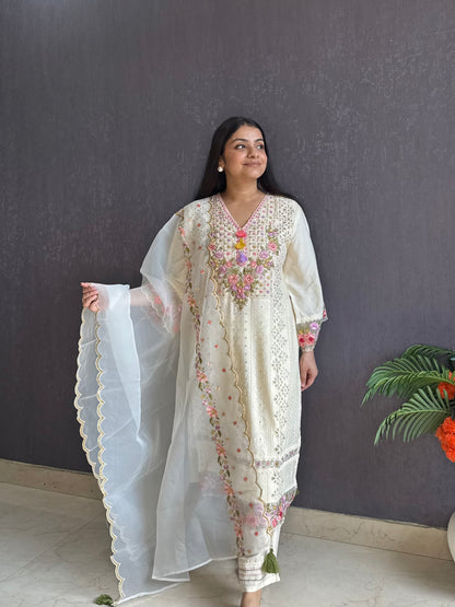 Pakistani schiffili designer suit