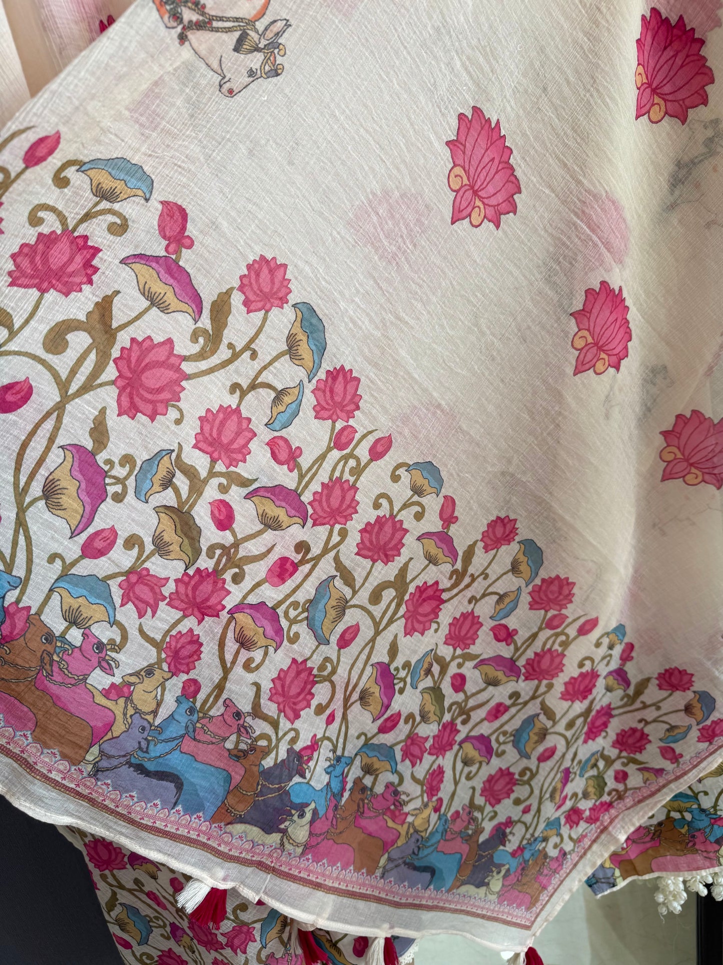 Mulmul cotton pichwai suit