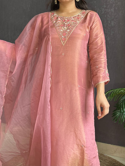 Tissue silk Handwork suit set
