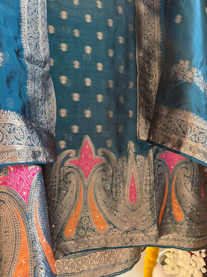 Meenakari Benarsi silk suit