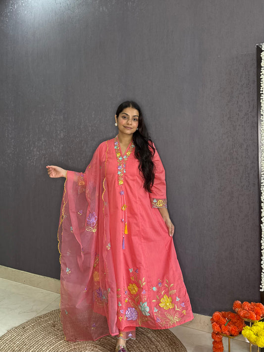 Kalidaar floral Anarkali set