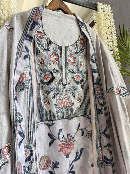 Luxurious Mul chanderi sanaganeri suit