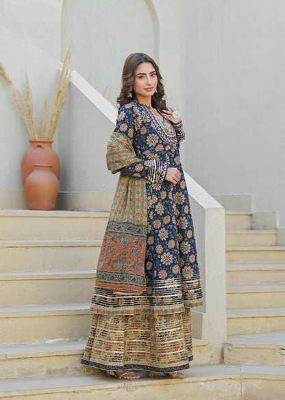 Pure cotton gota double Anarkali