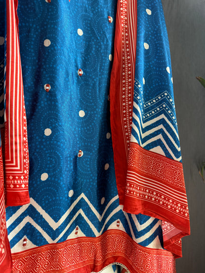 Modal silk mirror work suits