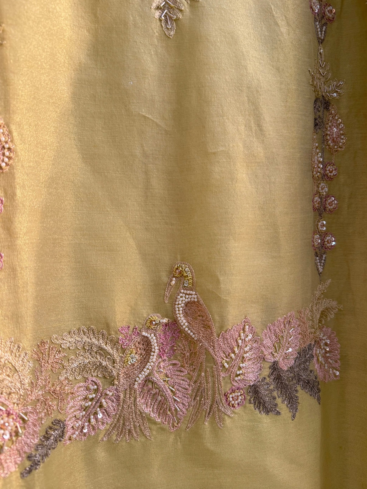Premium tissue linen silk hand embroidered suit