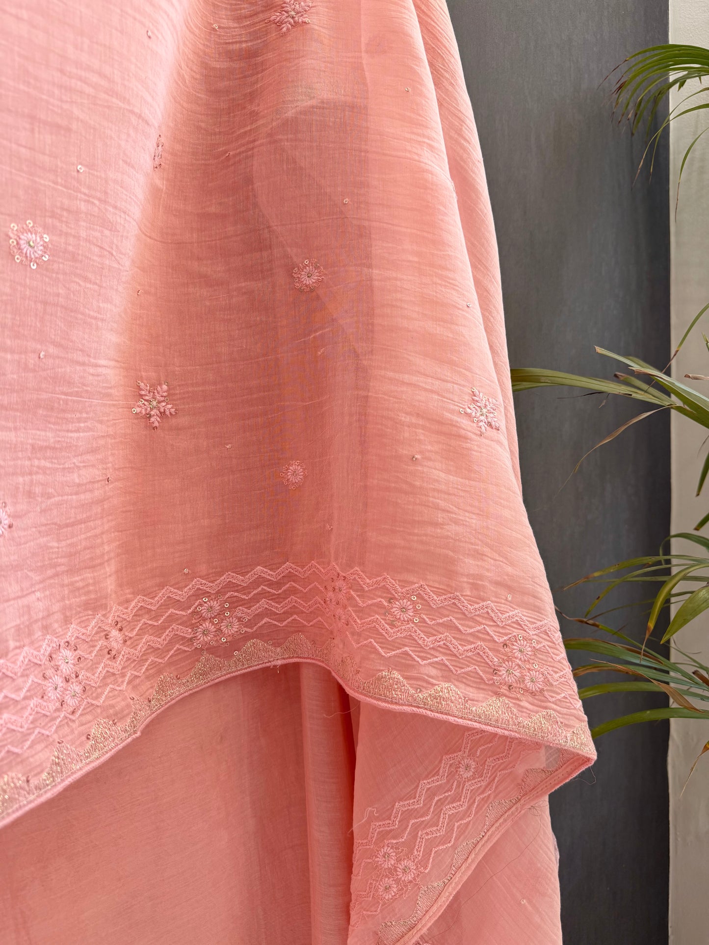 Luxurious Mul chanderi lucknowi paisley suit