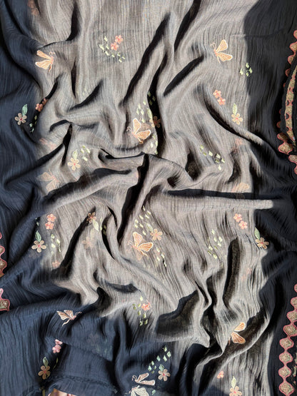 Luxurious Mul chanderi butterfly suit