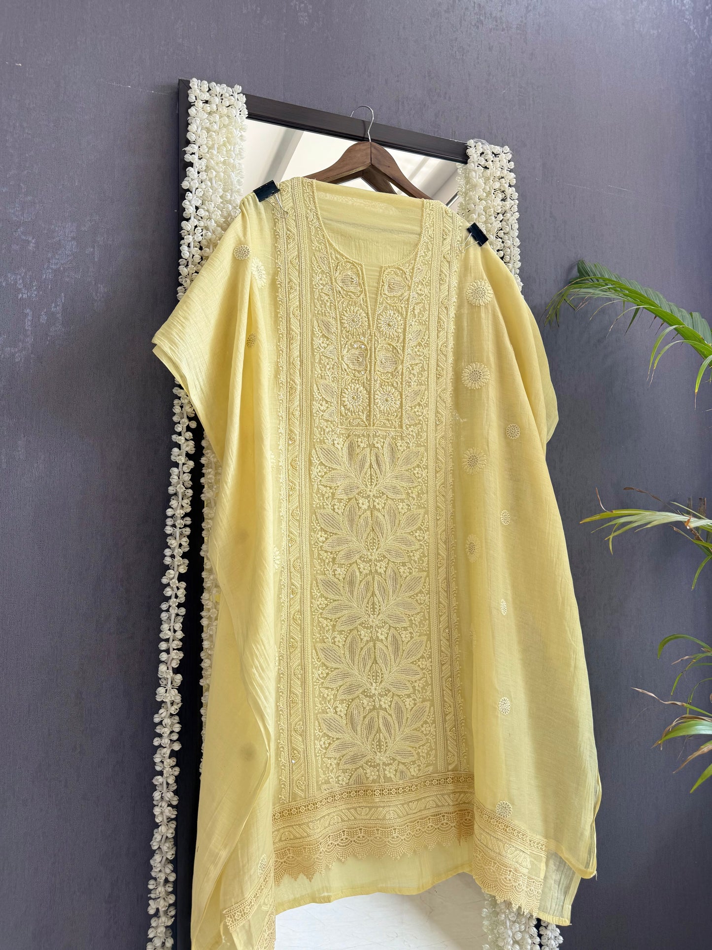 Luxurious Mul chanderi lucknowi handwork suit