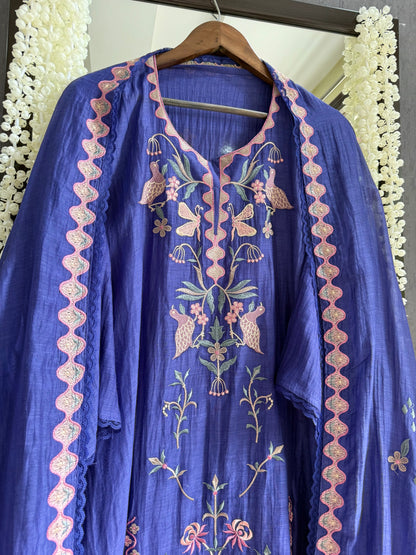 Luxurious Mul chanderi butterfly suit