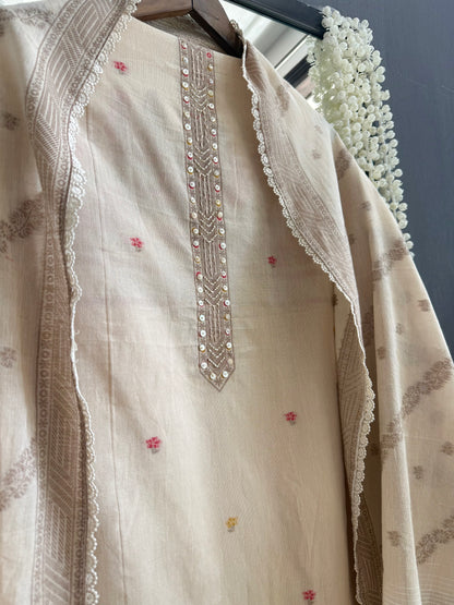 Cotton jamdani deers pinteresty suit