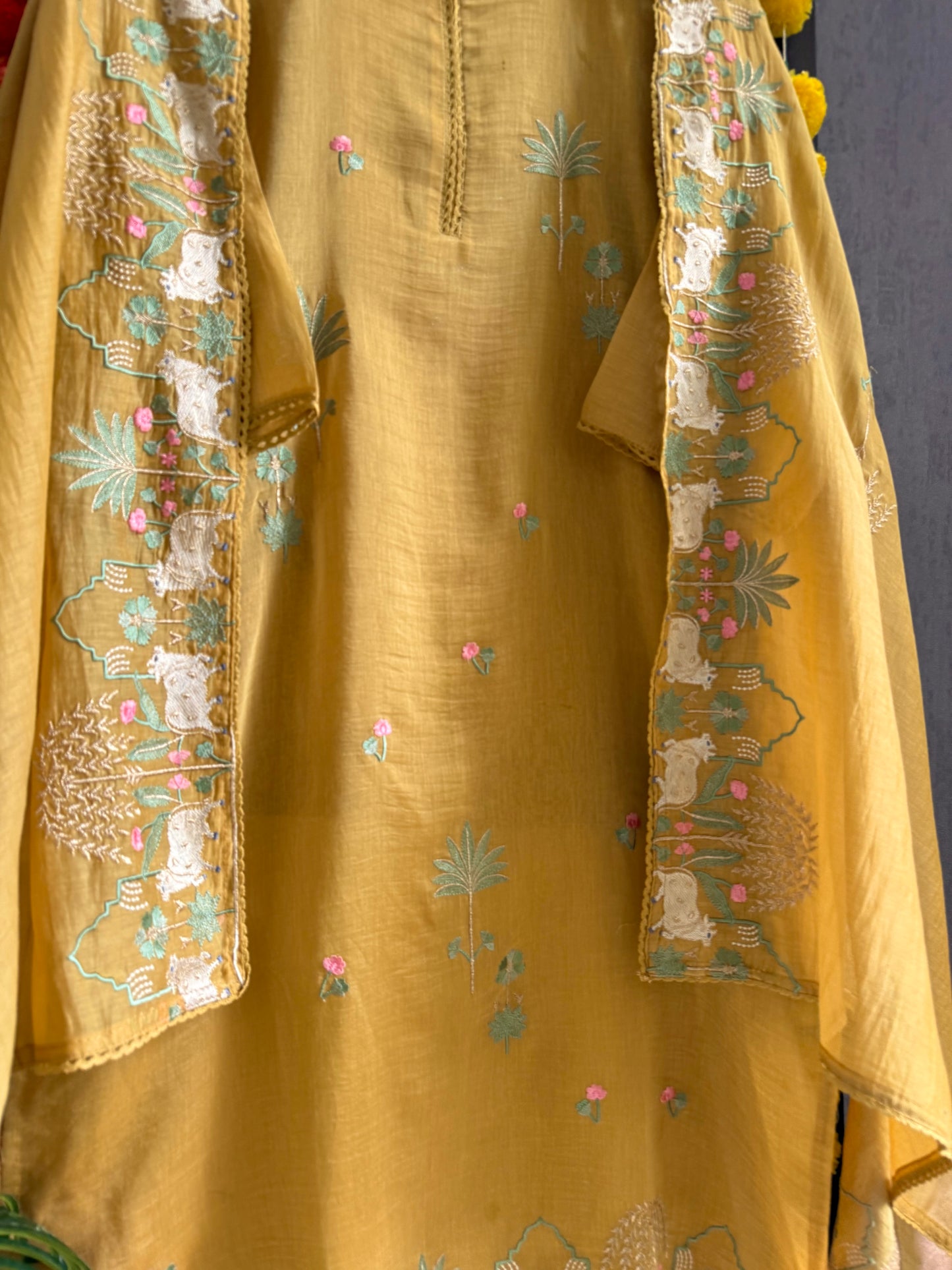 Luxurious Mul chanderi pichwai suit