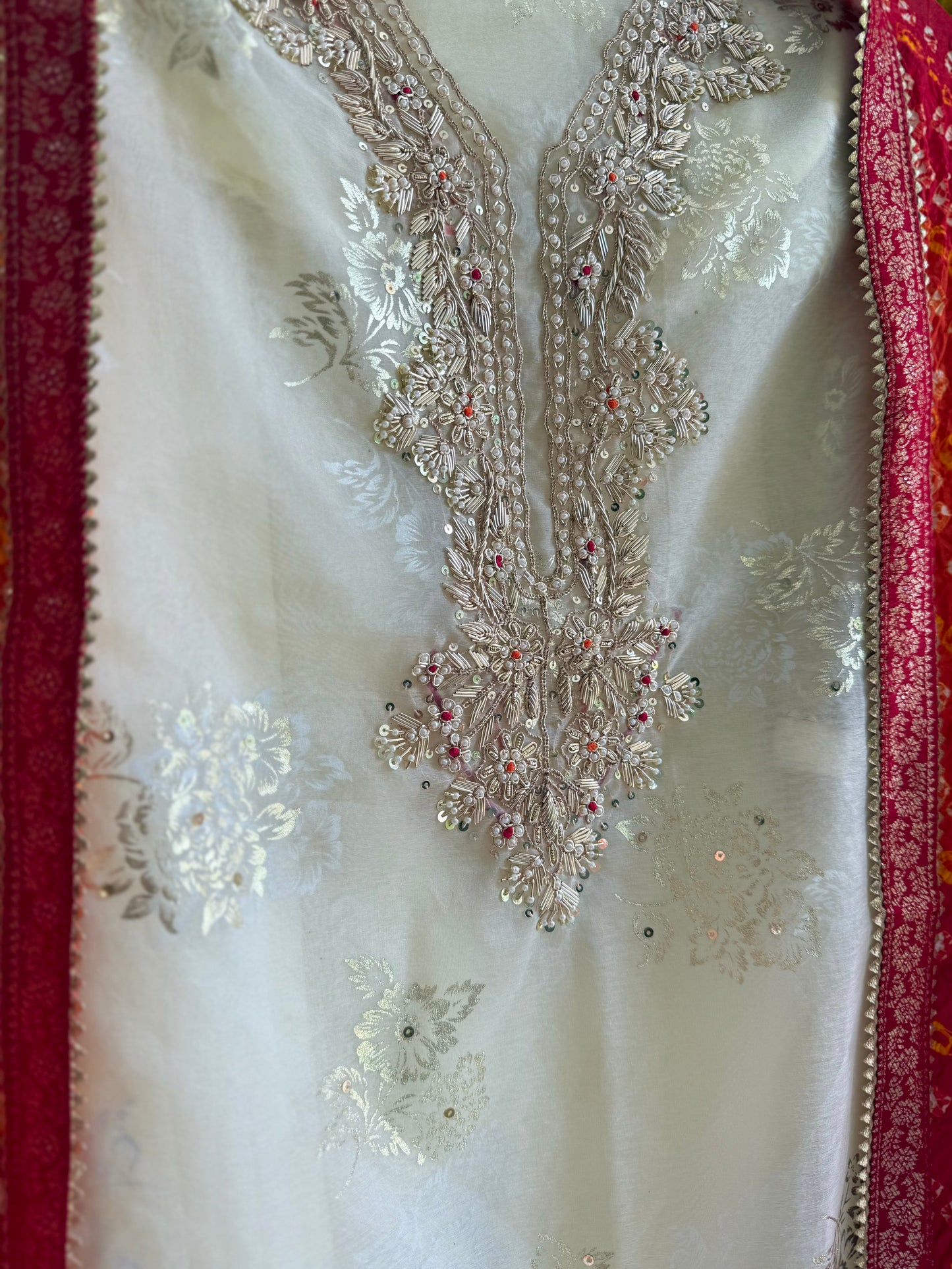 Zardozi bandhani suit