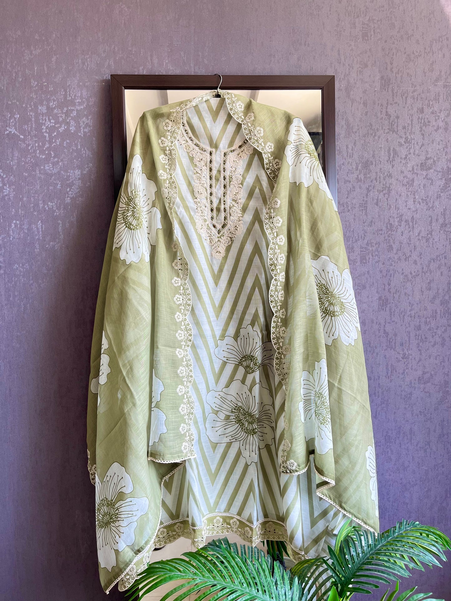 Aari work premium linen suits