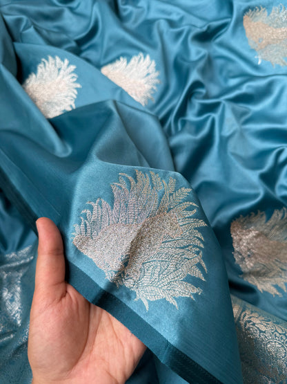 Soft satin silk benarsi panther saree