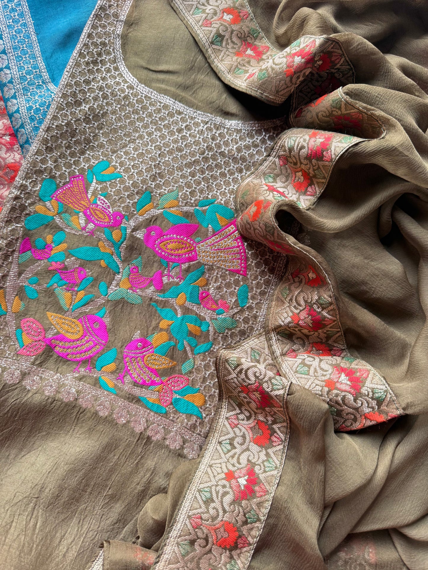 Meenakari Benarsi birds suit