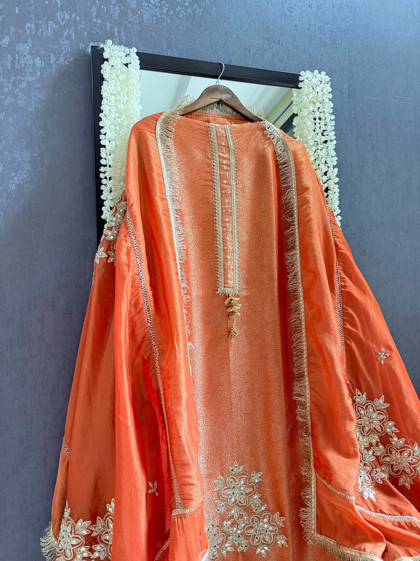 Luxurious brocade benarsi Mirror suit