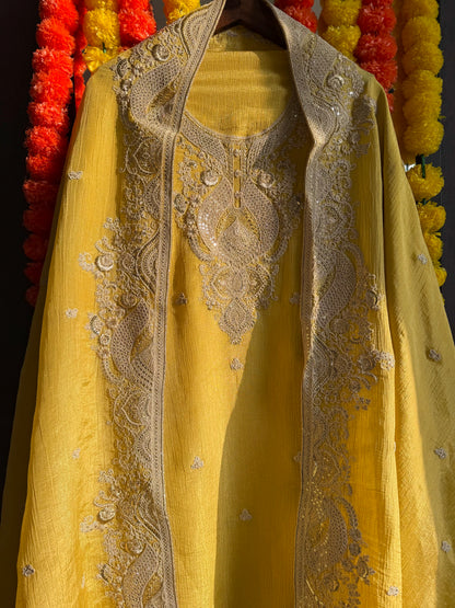 Luxurious soft Crush Tissue silk suit
