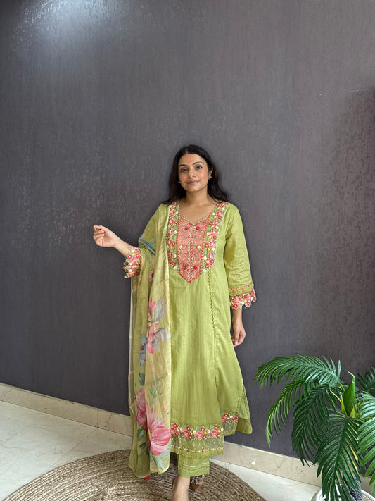 Aline cotton Handwork suit