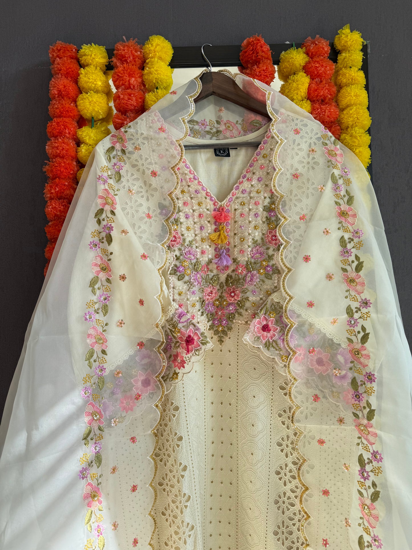 Pakistani schiffili designer suit