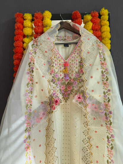 Pakistani schiffili designer suit