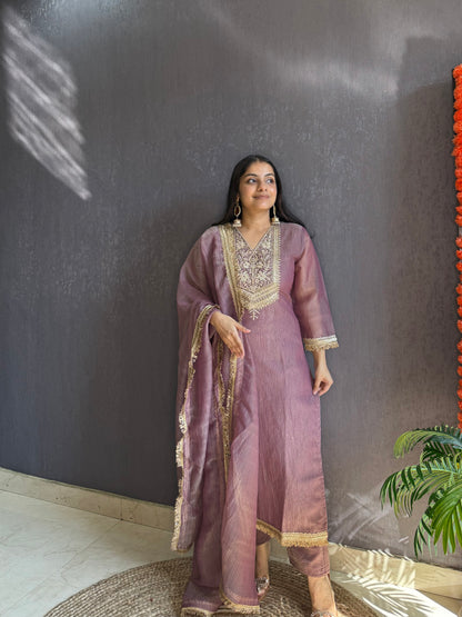Tissue silk Handwork suit set
