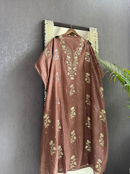 Luxurious Mul chanderi pitta work suit