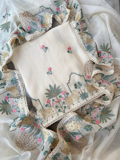 Luxurious Mul chanderi pichwai suit